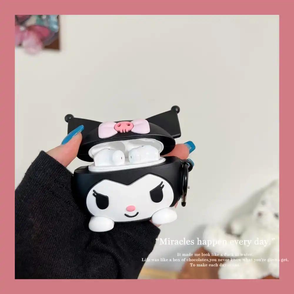 Cute Cartoon Anime Role Kuromi Earphone Protective Cover for OPPO Enco Free 2 3 Air 2i 3 4 Pro Soft Lovely PVC Anti-fall Cover