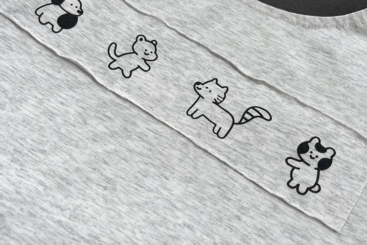 بدلة أطفال 2026 ملابس صيفية للأطفال الأولاد ملابس أطفال لطيفة مطبوعة على شكل كلب بأكمام قصيرة تي شيرت علوي وسراويل قصيرة طقم مكون من قطعتين ملابس للأولاد #5