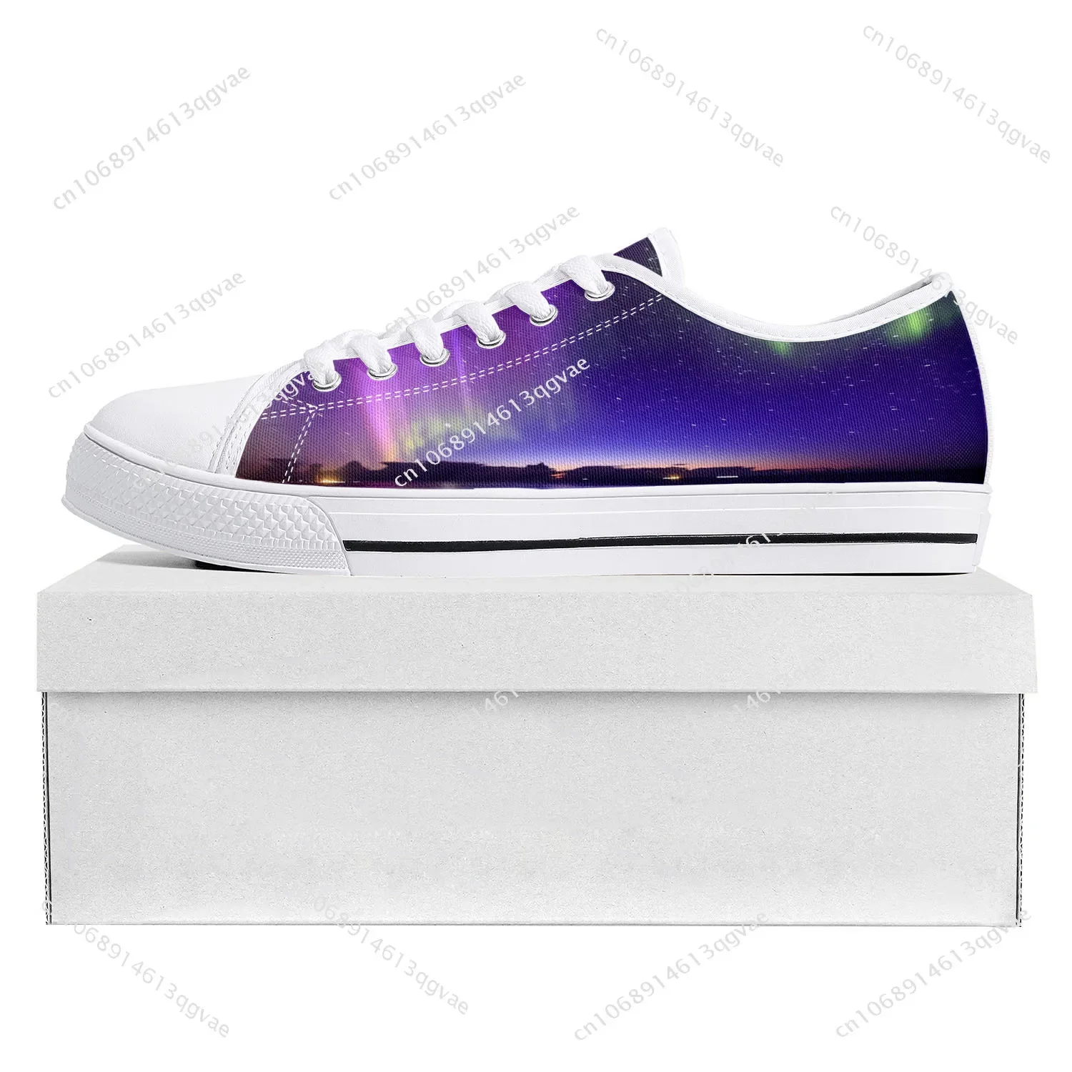 Northern Lights Low Top Sneakers Womens Mens Teenager High Quality Sneaker Canvas Custom Made Shoes Couple Customize Shoe White