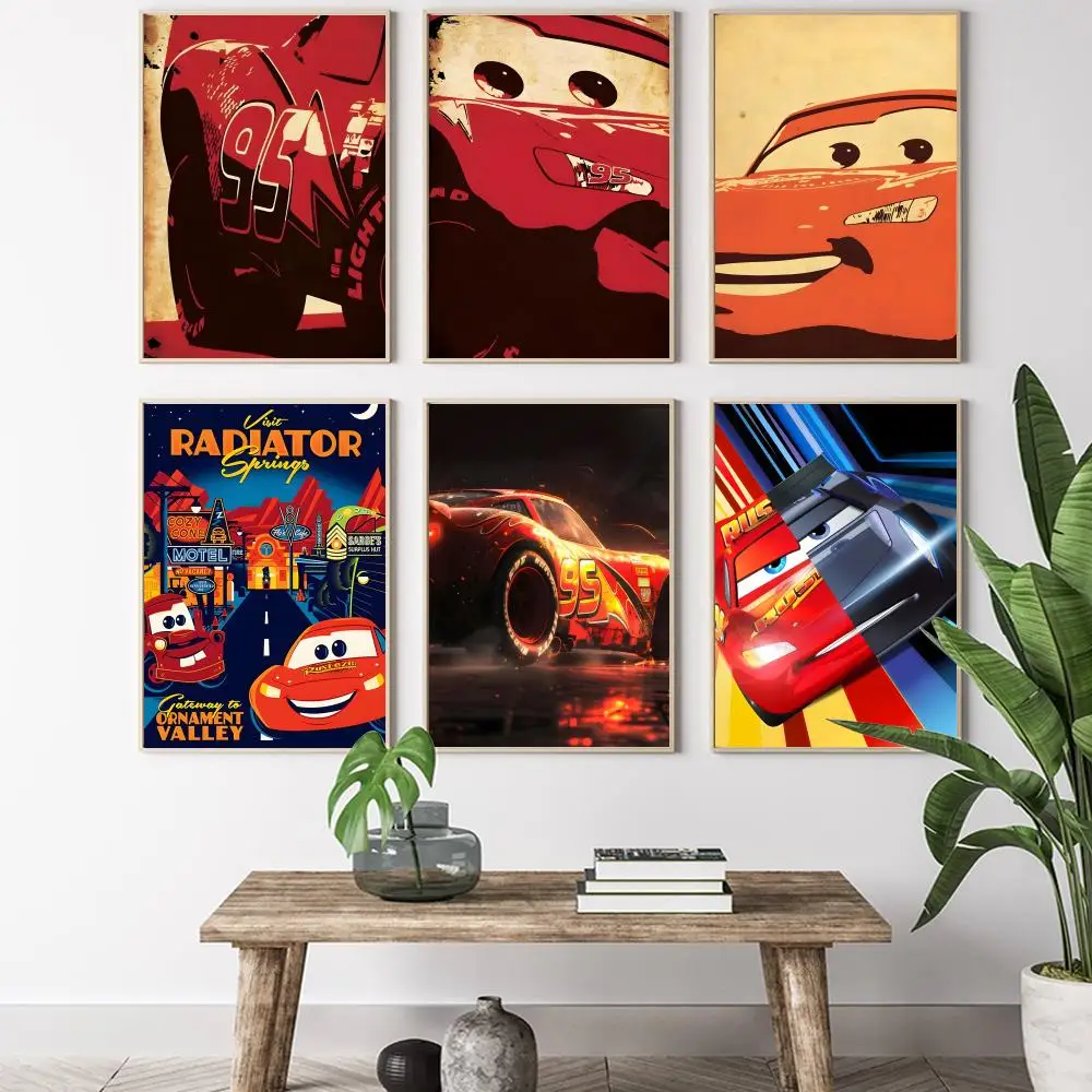 Speedy Lightning McQueen Classic Painting Calligraphy HD Canvas Poster living room bedroom bar aesthetic decoration