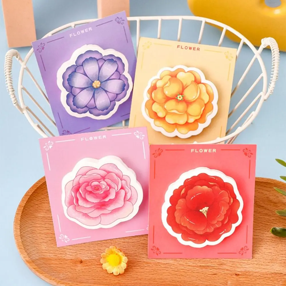 Kawaii flor notas pegajosas pequeno fresco colável bloco de notas multifuncional durável conta material decorativo escritório