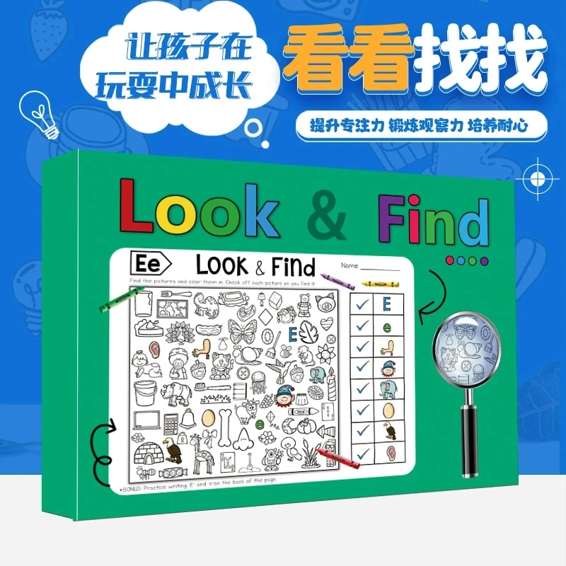 Color Look and Find Book Children's Quiet Picture Book