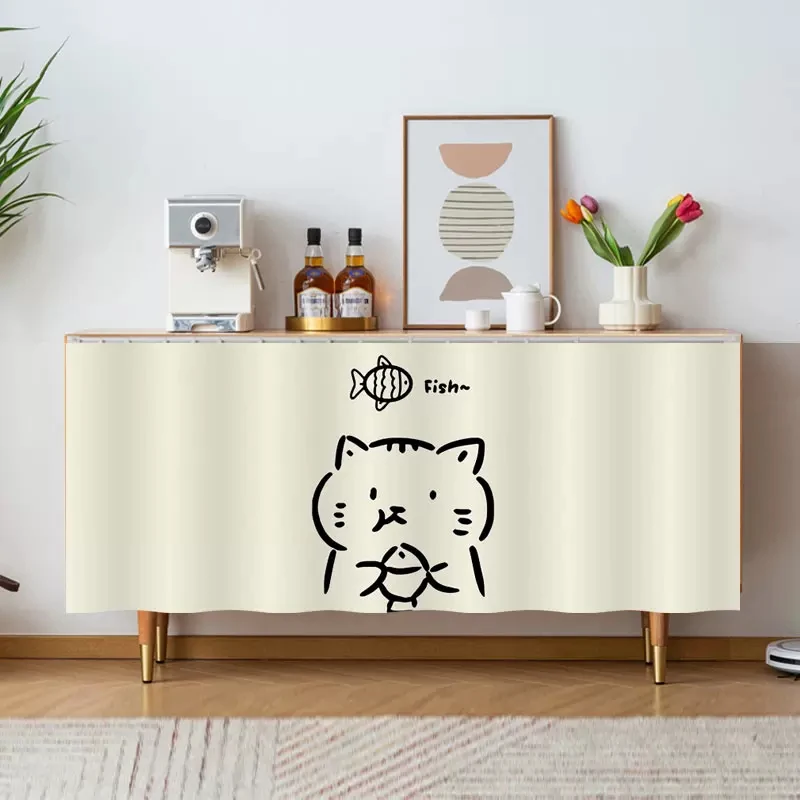 VIKAMA INS Wind Japanese Cabinet Curtains Cover Miscellaneous Cabinets Dust Doors Kitchen Cloak Curtains Velcro