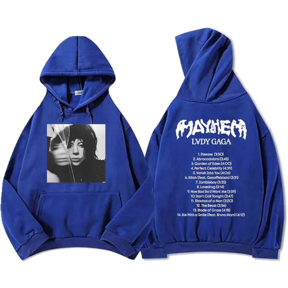 ألبوم جديد الفوضى ليدي غاغا هوديس Ropa Hombre سوداديراس مقنعين الرجال النساء ملابس طويلة الأكمام الجرافيك الطباعة هوديي Moletom