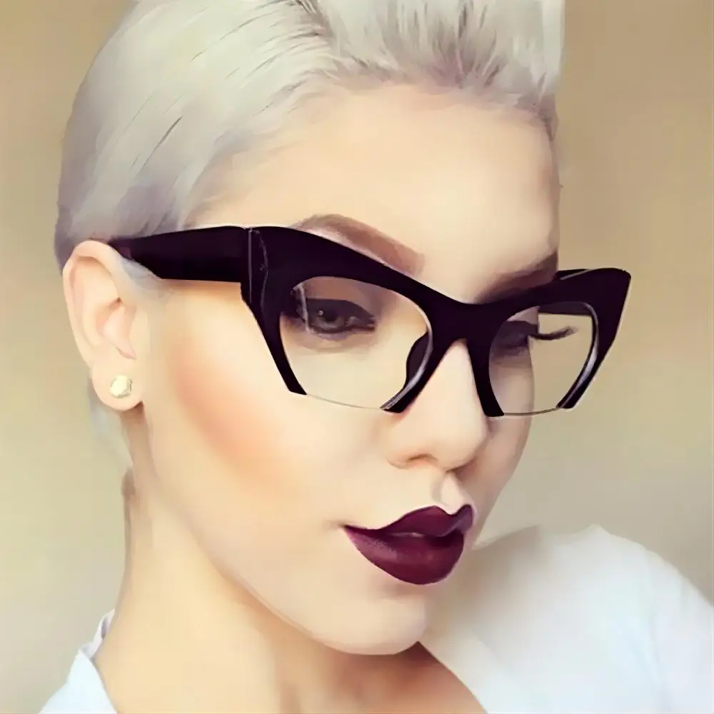 Trend Trend Trend Damskie półramkowe okulary przeciwsłoneczne Cat Eye Marka Design Odzież biznesowa Okulary Podróżny filtr przeciwsłoneczny Męskie