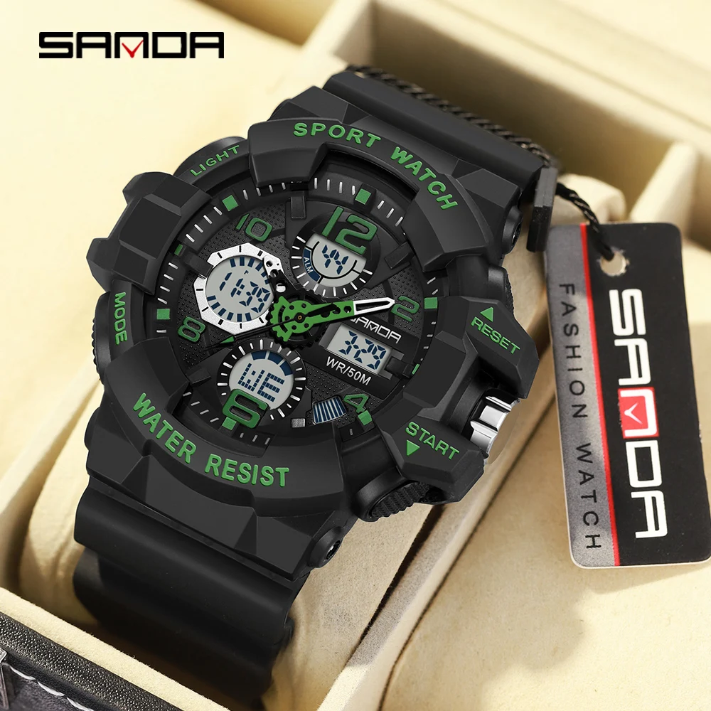 

SANDA Brand G- Style Military Watch Men Digital Shock Sports Watches For Man Waterproof Electronic Wristwatch Mens 2024 Relogios