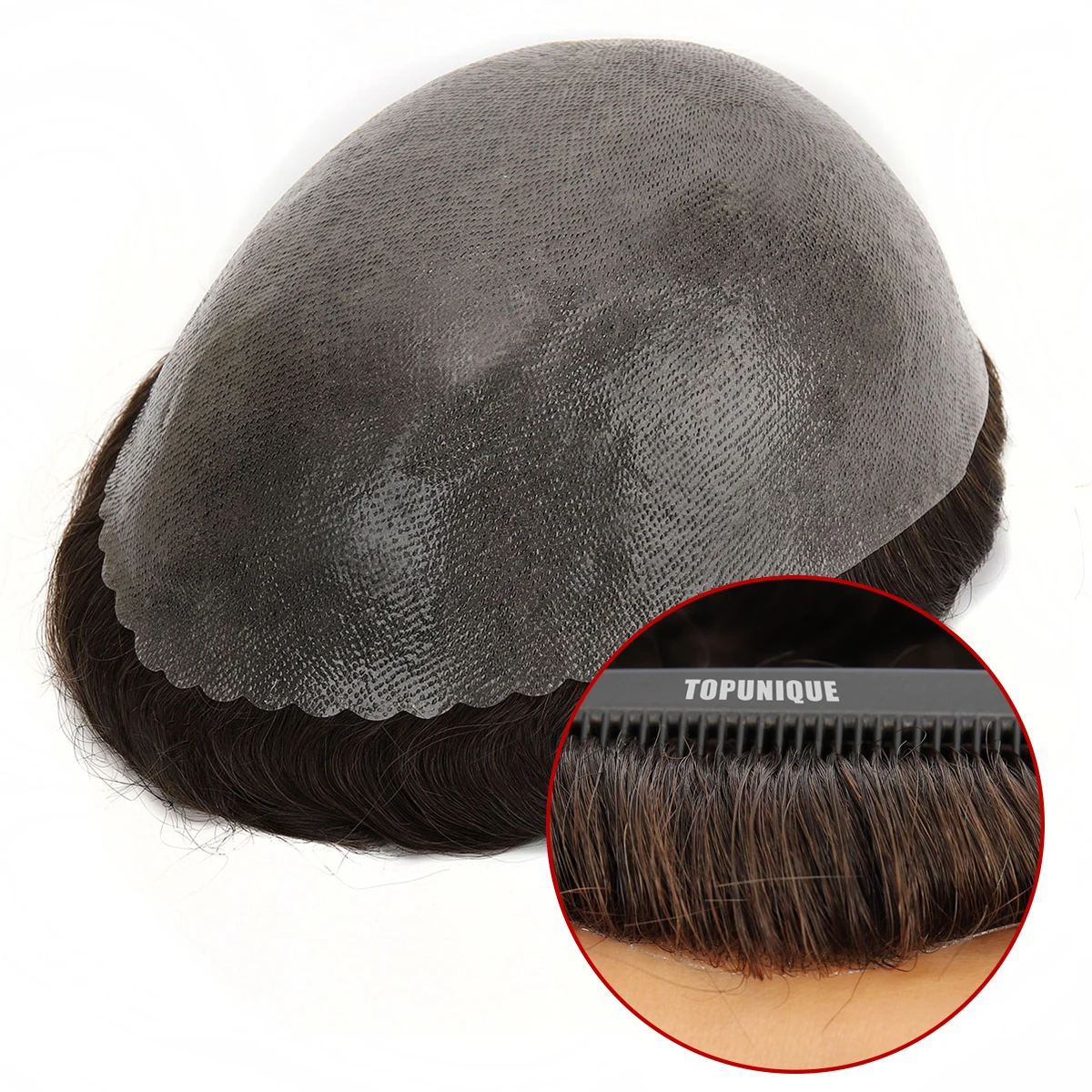 Beeos Skin 6 inches 0.1-0.12mm Men Toupee Hair System Men Replacement Systems Hair Piece Protesis Capilar Hombre Hair Units