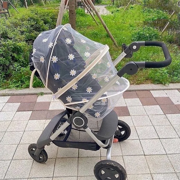 Korean Ins Baby Stroller Mosquito Net Pushchair Cart Insect Shield Net Pram Accessories Mesh Safe Infants Protection Mesh Cover