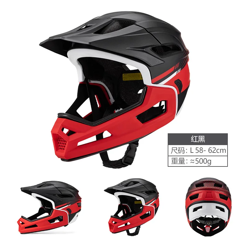 LUMDEER Black Anti-Impact Bicycle Helmet Mtb with Visor Full Face Sports In-Mold DH MTB Bicycle Helmet Casque Moto Cross image 3