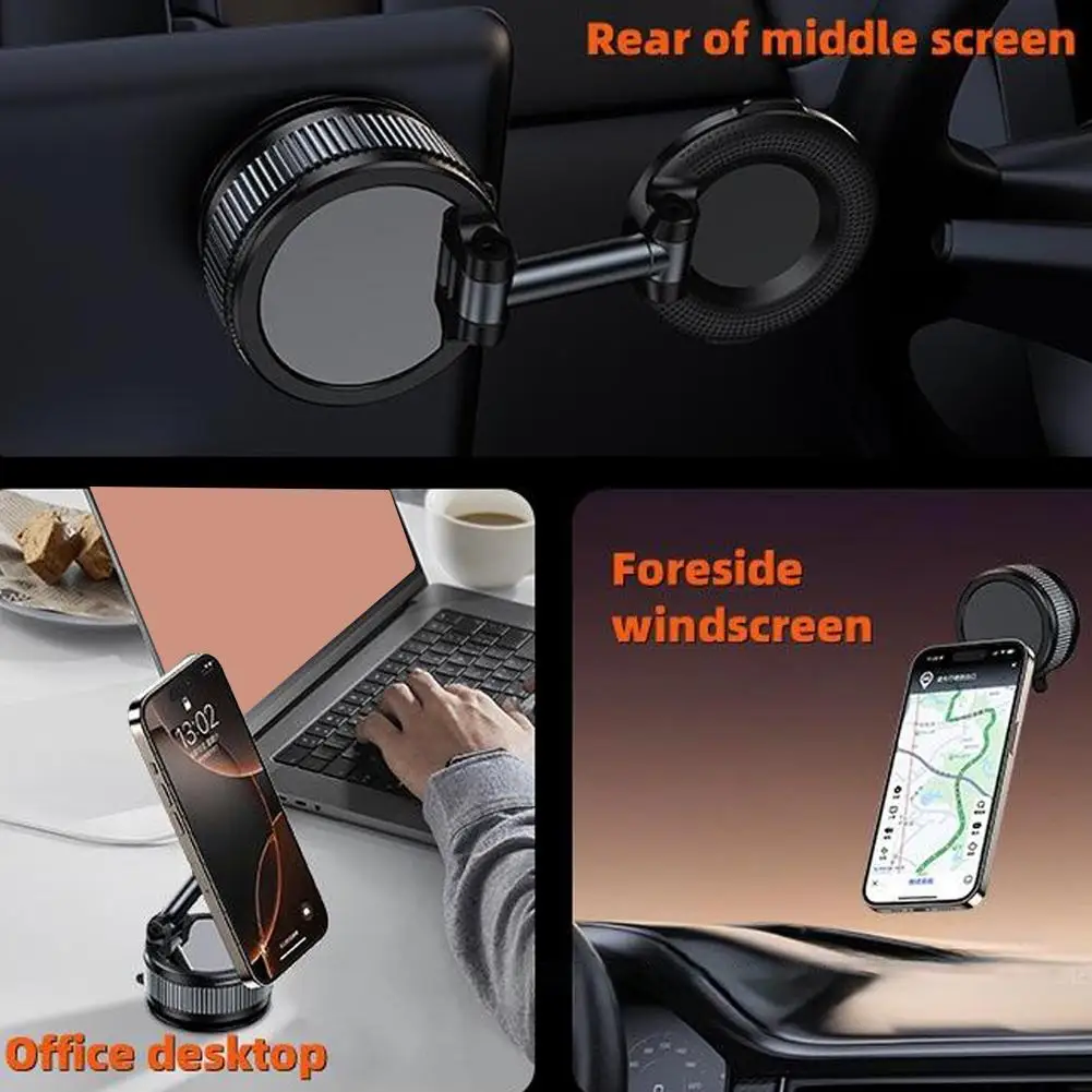 

Новый магнитный вакуумный адсорбционный держатель для мобильного телефона для магнитного автомобиля, складной вращающийся держатель для телефона N7d3