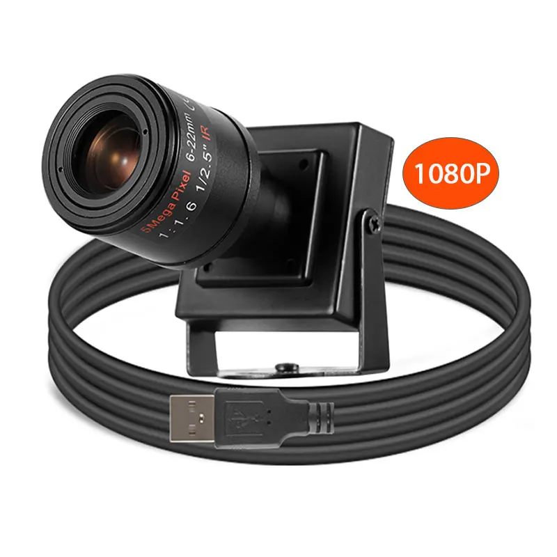 

2 МП USB-камера для промышленного использования, веб-камера 1080P 60FPS Ultra HD, 2.8-22 мм, 5-кратный зум, USB-камера без драйверов, компьютерная камера Coms