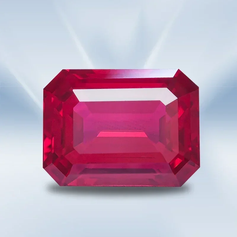 New Lab Grown Ruby Pigeon Blood Red Emerald Cut VVS1 DIY Top Jewelry Making Materials Selectable AGL Certificate