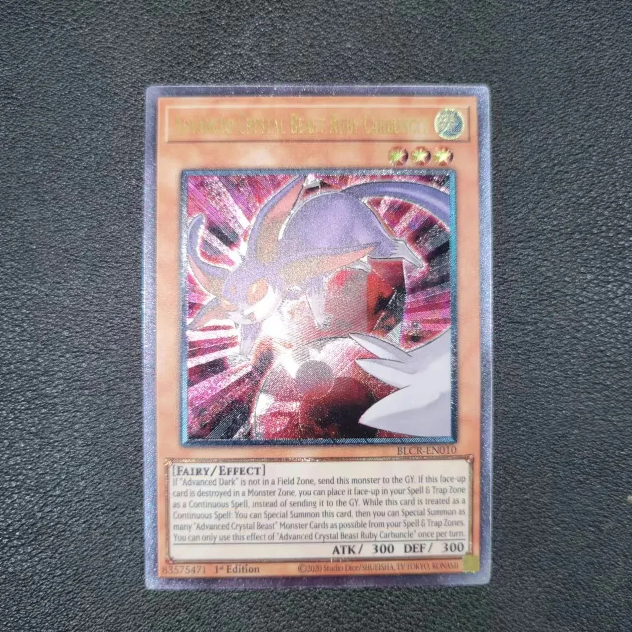 Yu-Gi-Oh UTR BLCR-EN010/ Advanced Crystal Beast Ruby Carbuncle Children's Gift Collectible Card Toys (Not Original)