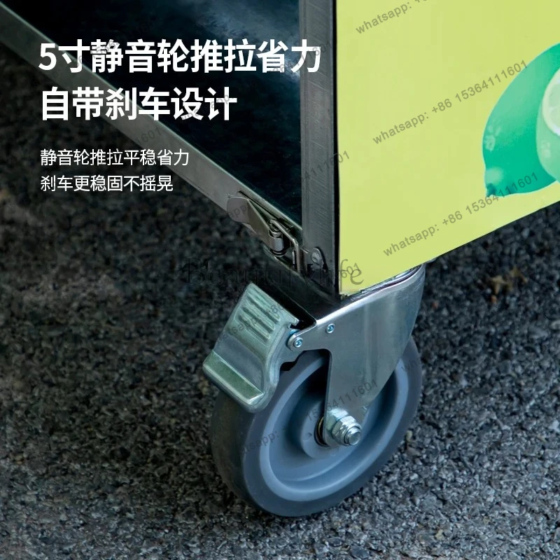 Internet celebrity mobile folding cart display stand with wheels snack cart stall night market shelves with tarpaulin