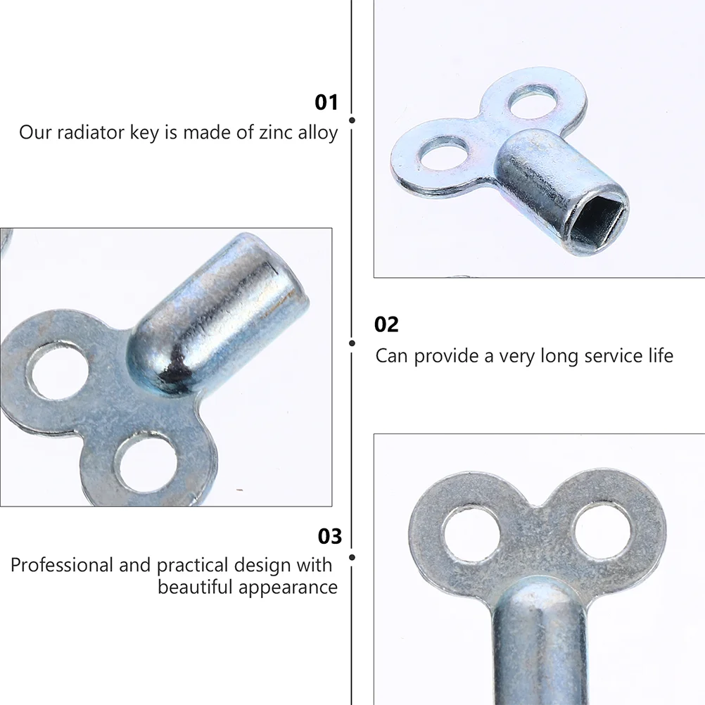 6 Pcs Heater Exhaust Valve Key Radiator Air Vent Plumbing Utility Square Hole Socket Keys Metal Water