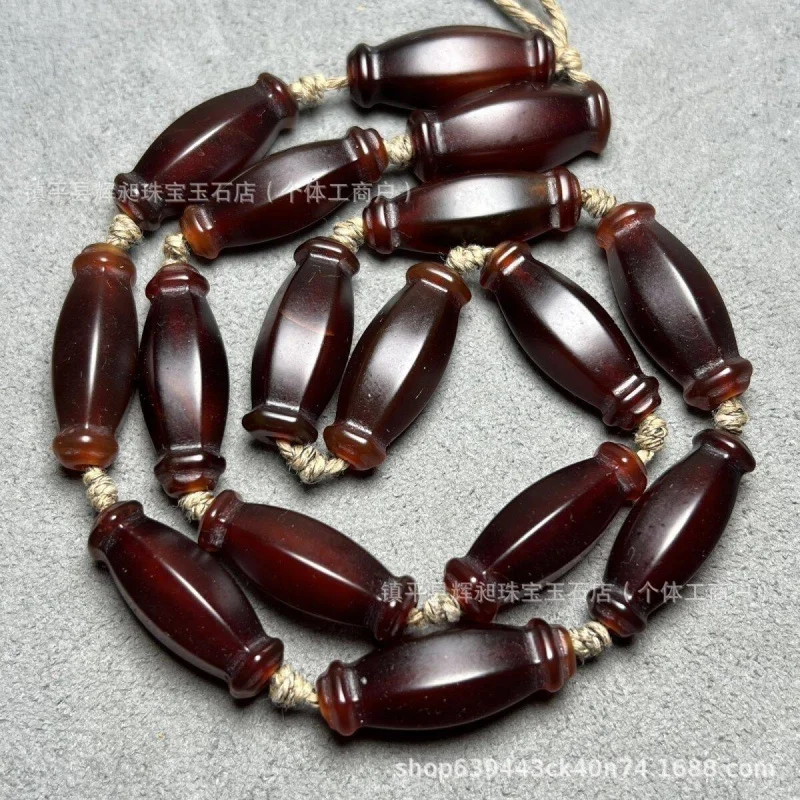 Assorted Selection Of Wine Red Old Agate Faceted Bracelet Buddhist Necklace Loose Beads Accessories