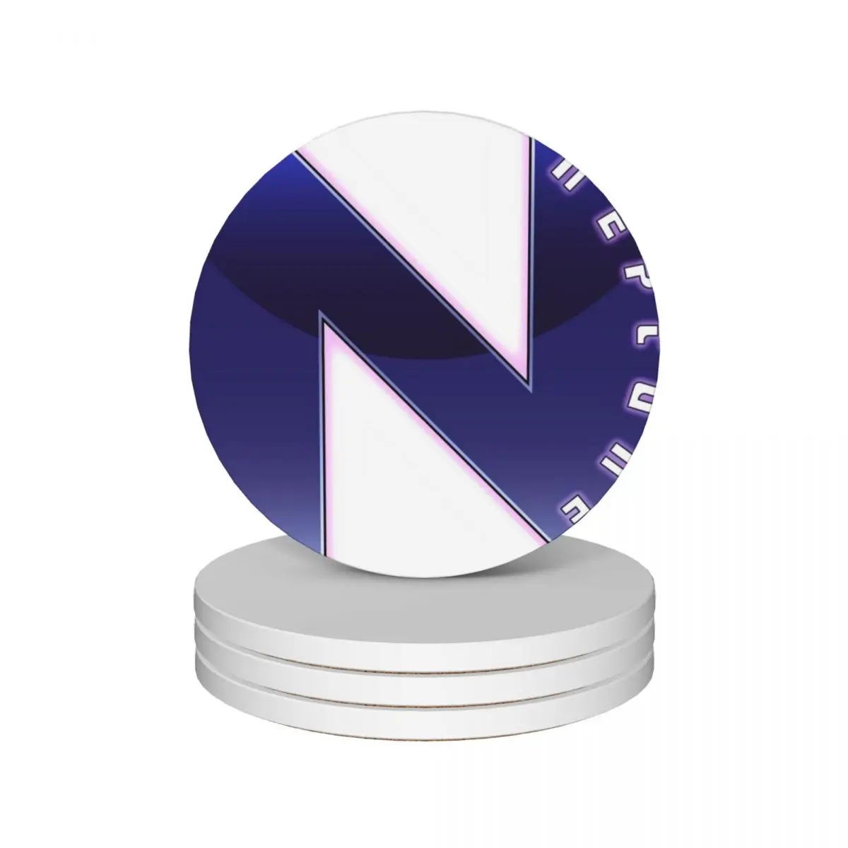 

Neptunia Logo Ceramic Coasters (Set of 4) mat for dishes Cup mat for coffee cups for drinks aesthetic Coasters