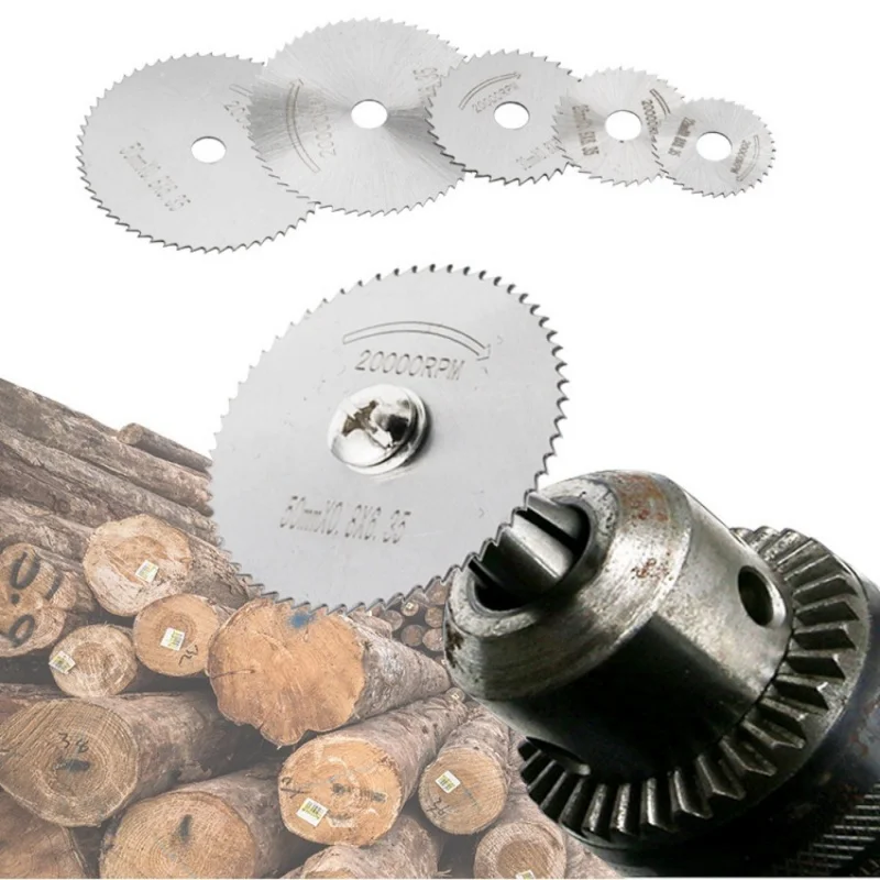 

7pcs Mini Circular Saw Blade Set High Speed Steel Cutting Disc 1/8" Shank Dremel Rotary Tool Accessories for Wood Aluminium Cut