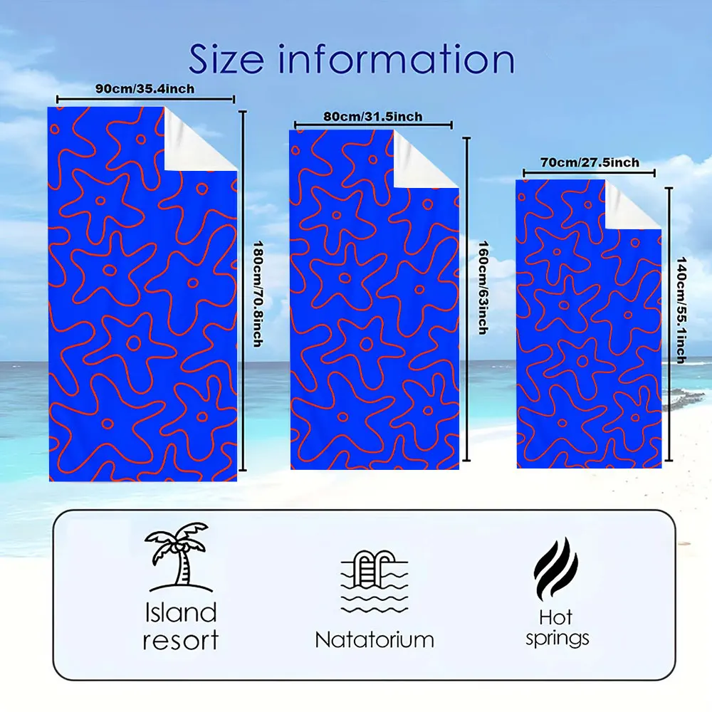 Strandtücher mit blauem Outline-Sternmuster, ultraleicht, schnell trocknend, super saugfähig, unverzichtbar für den Sommer, schnell trocknendes Handtuch für den Strand