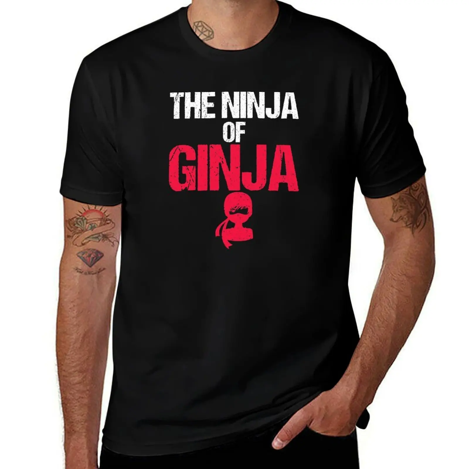 The Ninja Of Ginja Fun Redheaded Ginger Ninja T-Shirt Big Size Short Sleeve Tee for Men T-Shirt