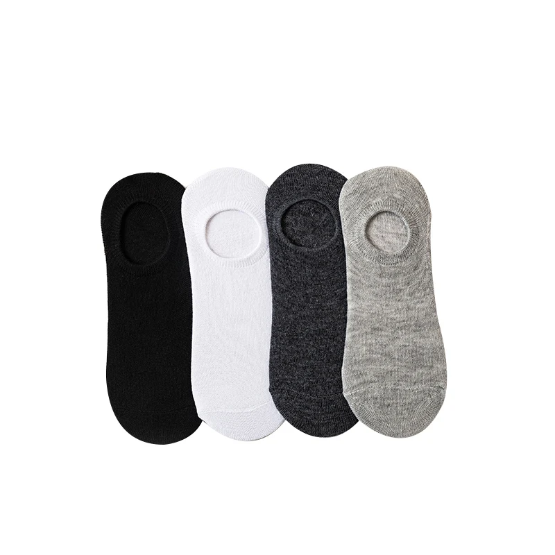 

6 Pairs /Lot Invisible Socks Men No Show Low Cut Ankle Cotton Thin Black White Short Sock Non-slip Silicone Summer Breathable