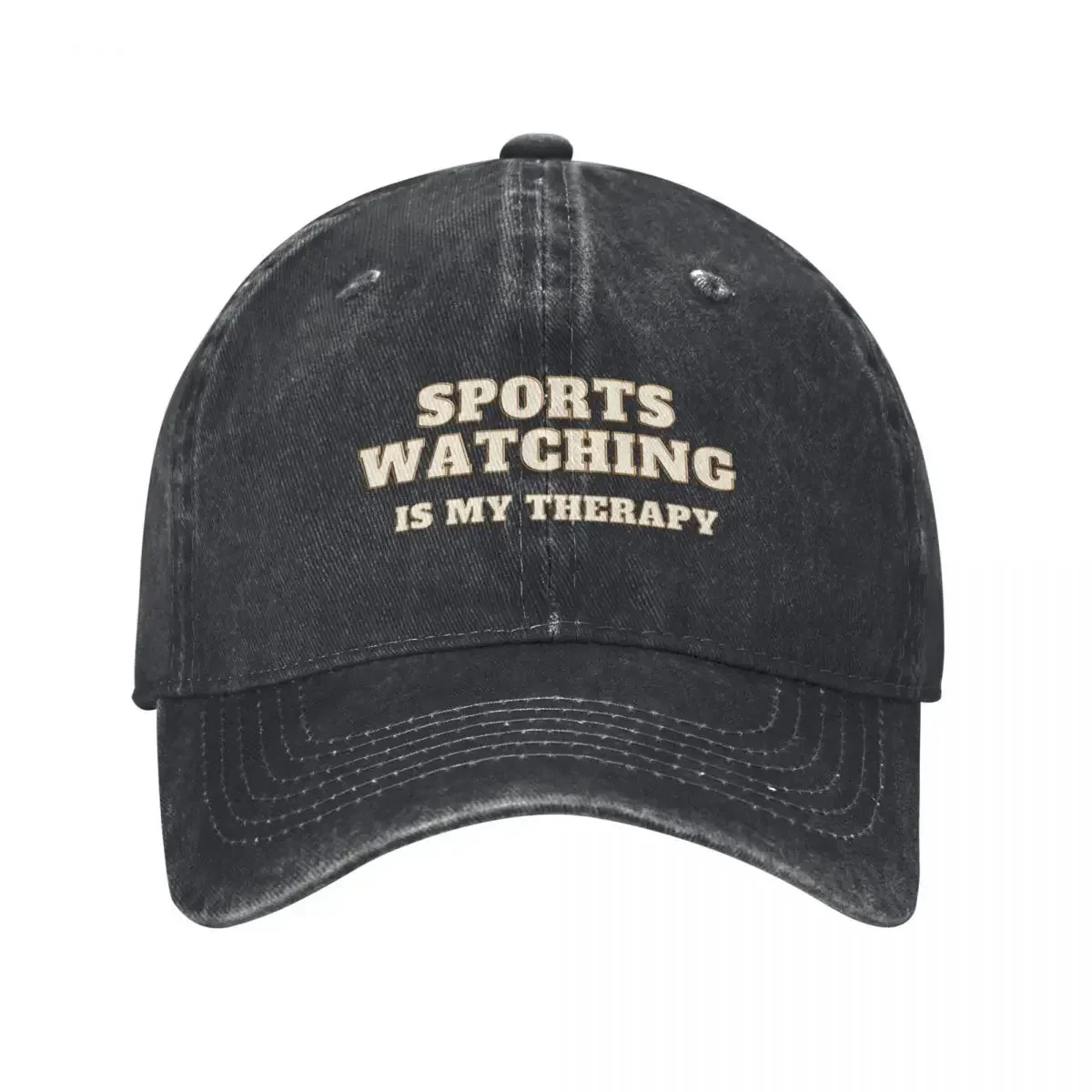 

sports watching is my therapy Baseball Cap Hat Man Luxury Sunhat Mens Hats Women's