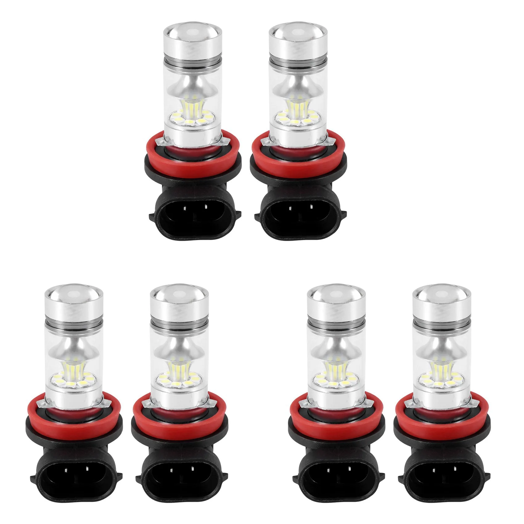 Stablize 6X H8 H11 H16 6000K White 100W High Power LED Fog Light Driving Bulb DRL