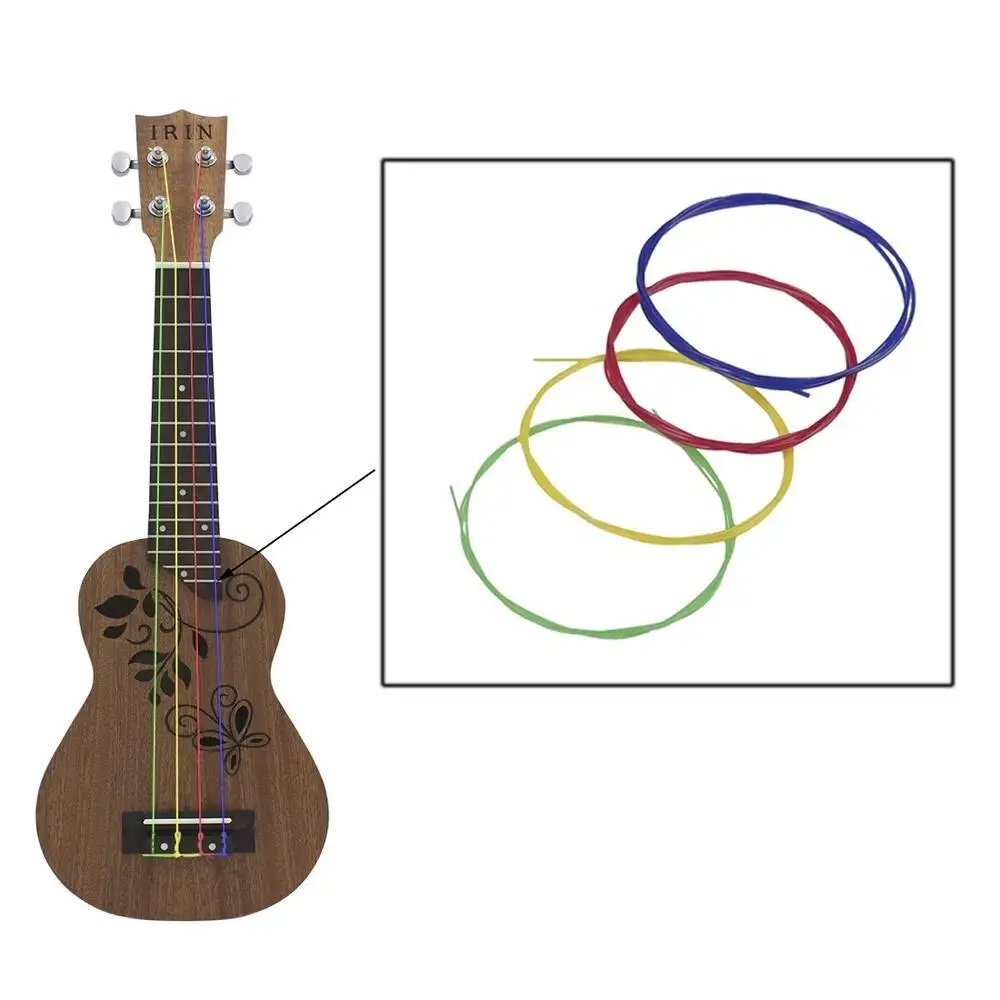 Irin 4 Stuks Gekleurde Nylon Ukelele Snaren Gitaarsnaren Set Onderdelen 0.56Mm, 0.71Mm, 0.81Mm, 0.56Mm Dropship