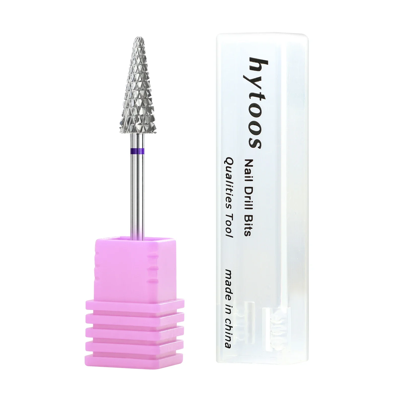 HYTOOS-brocas de carburo cónico para uñas, accesorios de taladro eléctrico profesional de corte cruzado para eliminación de esmalte de Gel, herramienta artística para uñas