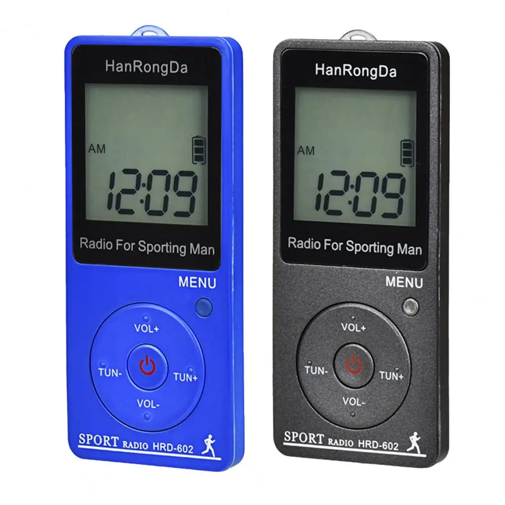 HRD-602 Mini Radio LCD Display FM/AM Reception Pocket Radio Rechargeable Battery Digital Radio Conference Receiver for Hiking view 5