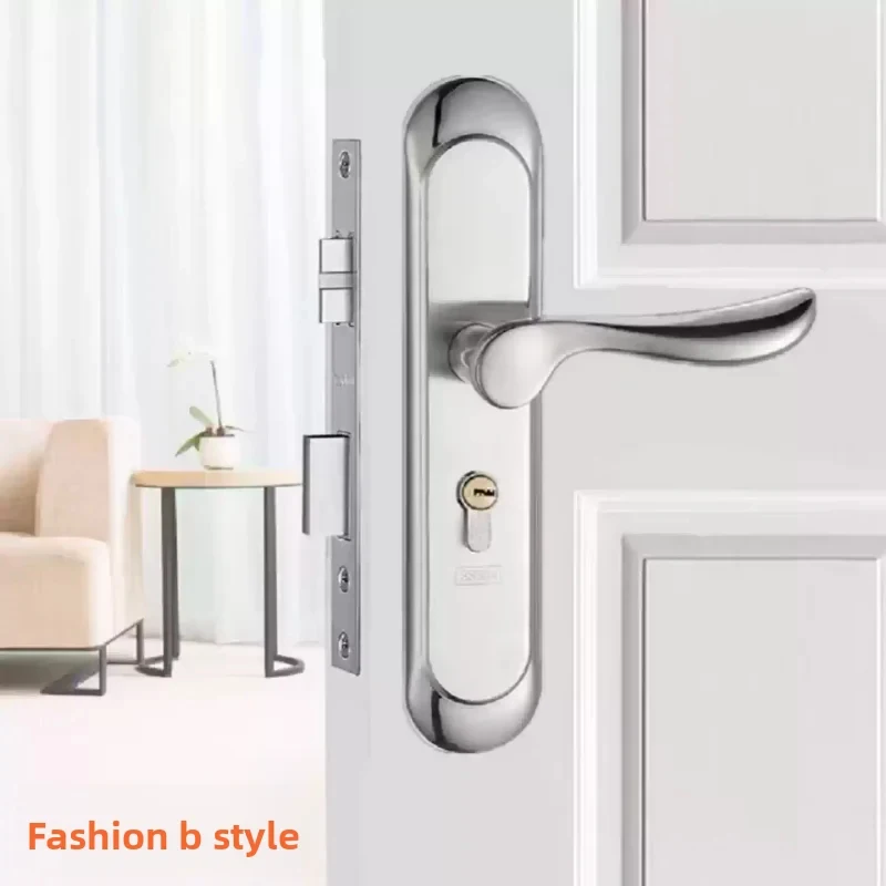 

Универсальный дверной замок из нержавеющей стали для деревянных дверей, регулируемая ручка для спальни с защитой от взлома, для домашней безопасности