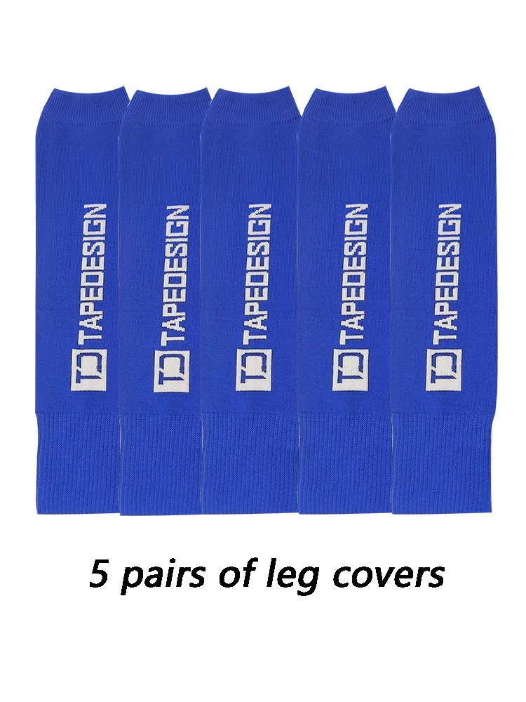 5 Pair Football Leg Socks Sweat Wicking Breathable Sports Knee Pads Double Layer Leggings Sports Outdoor Protective Equipment