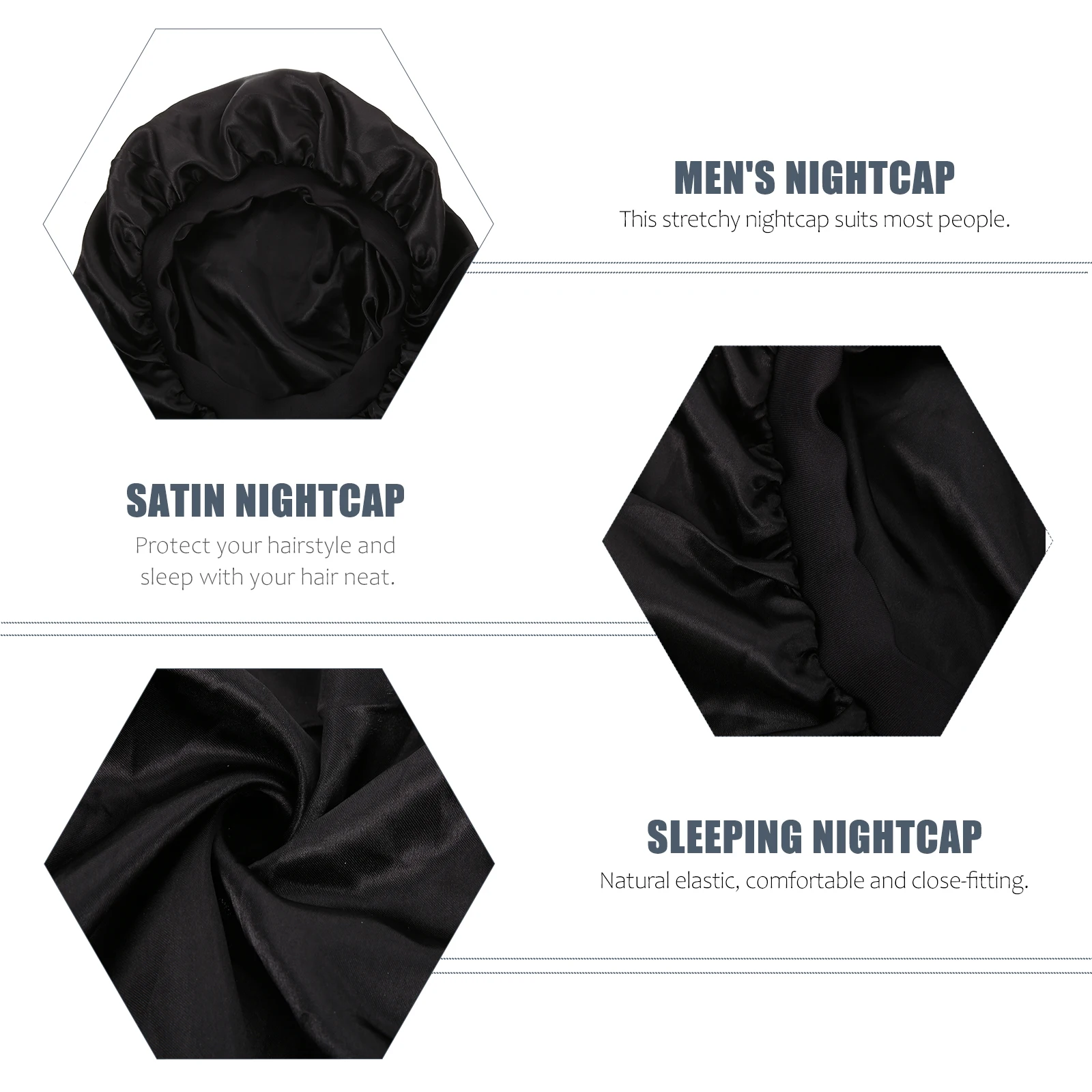 

Satin Sleeping Hat Elastic Brim Sleep Bonnet Reusable Long Women Sleeping Hat Hair Bath Cap Home Essentials