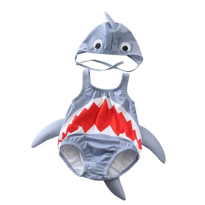 2Pcs Cartoon Baby One-piece Swimsuit, soft skin-friendly swimwear for toddler boys and girls, stylish water play gift set