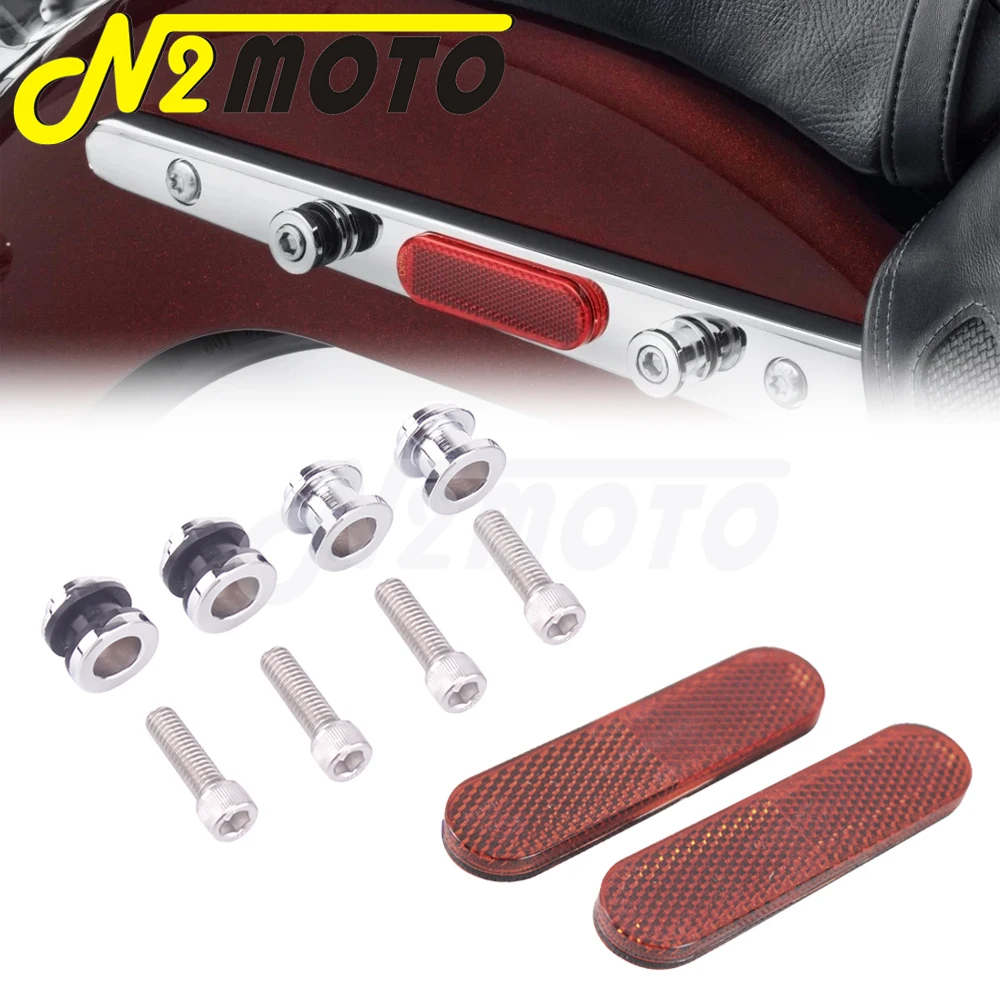 For Harley Softail Street Fat Bob FLFB FLFBS FXBR FXBRS 2018+ Hold Fast Sissybar Backrest Docking Hardware Kit W/ Red Reflector