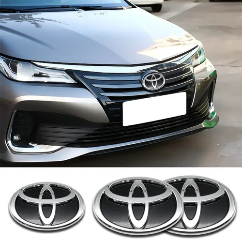Imagen 2 del producto Logotipo de coche 3D, insignias de logotipo de coche modificado, logotipo delantero y trasero para Toyota Hybrid Car Series Prado Highlander Camry Corolla Styling