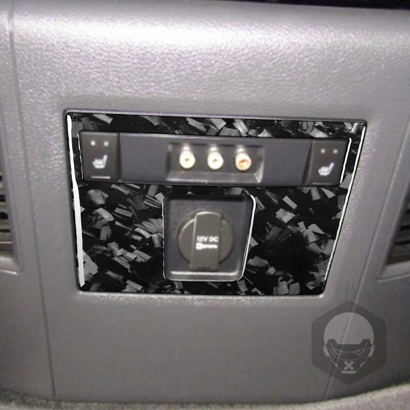 FOR Dodge Ram 1500 2500 3500 13-18 Forged Carbon Fiber Car Rear Power Interface Control Panel Decor Interior Accessories Sticker - view 2