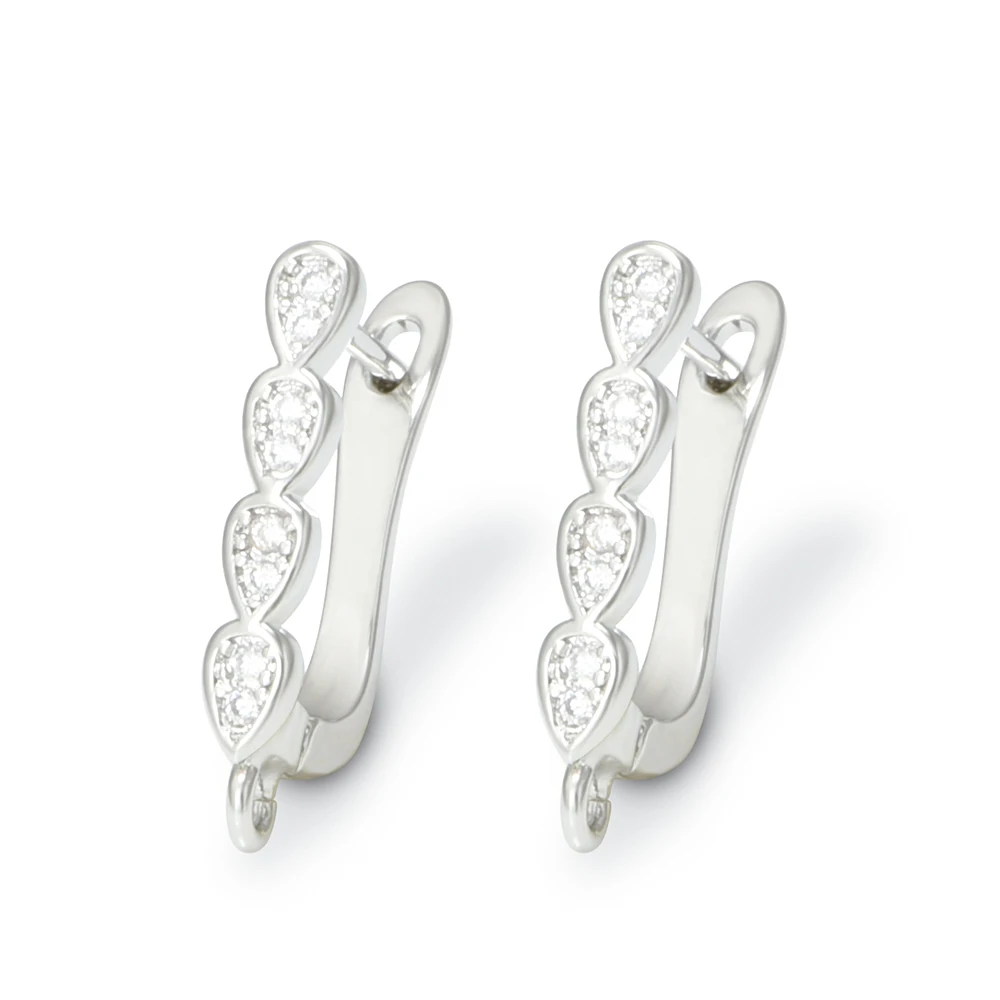 1 Pair Earring Hooks 18K Gold/ Rhodium Plated Supplies For Jewelry Wholesale Diy Jewelry Making Accessories For Women image 3