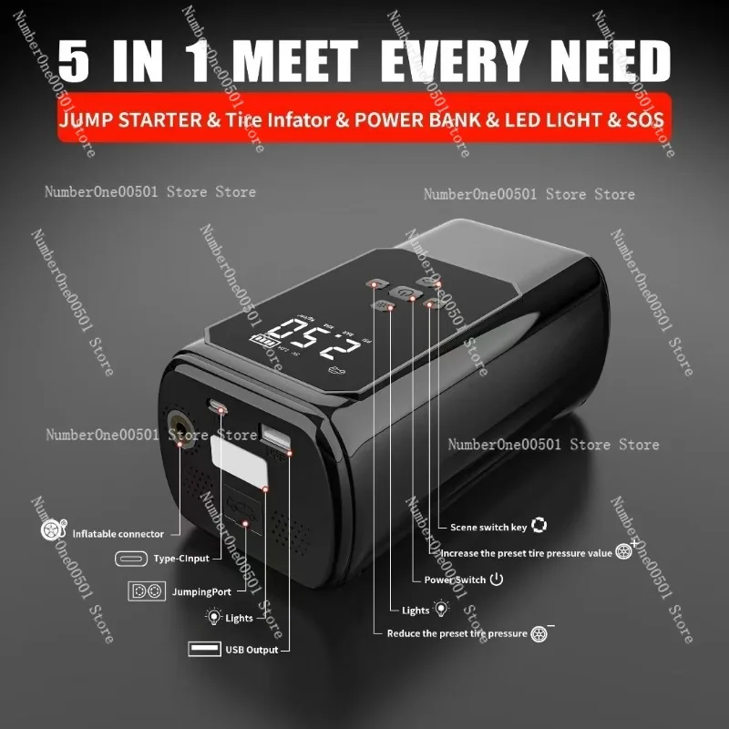 

Car emergency start power supply Air pump integrated machine Battery starter ignition