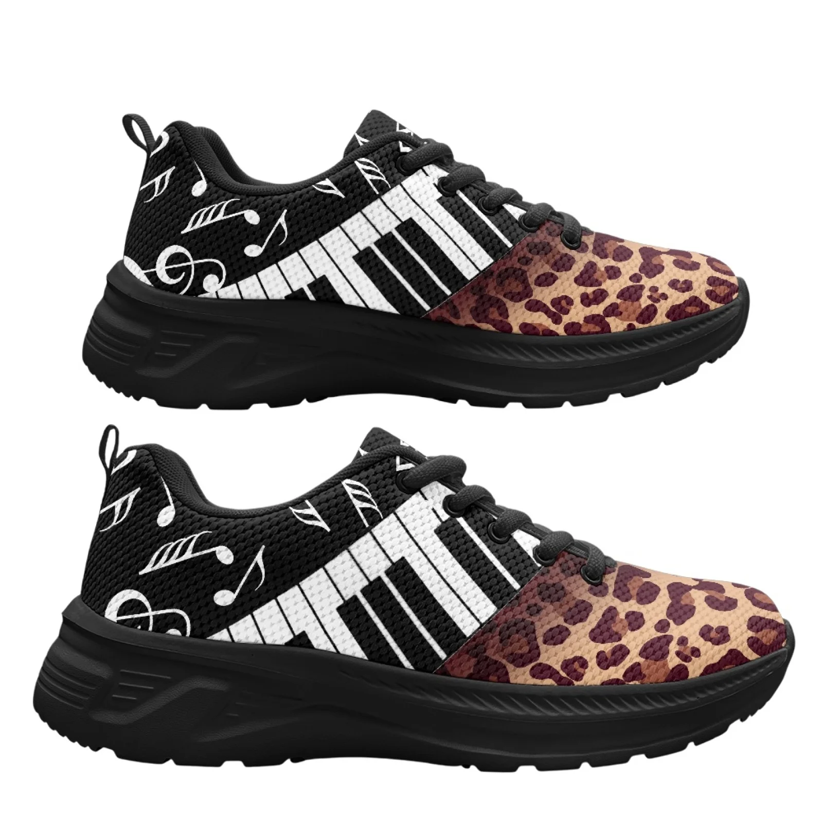 PENSTROLL Leopard Piano Note Running Shoes Men's Sneakers for Mens Breathable Sports Shoes