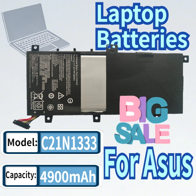 

7.5V 4900mAh C21N1333 Laptop Battery for Asus Transformer Book Flip TP550 R554L TP550L TP550LA TP550LD TP550LJ 0B200-00860400
