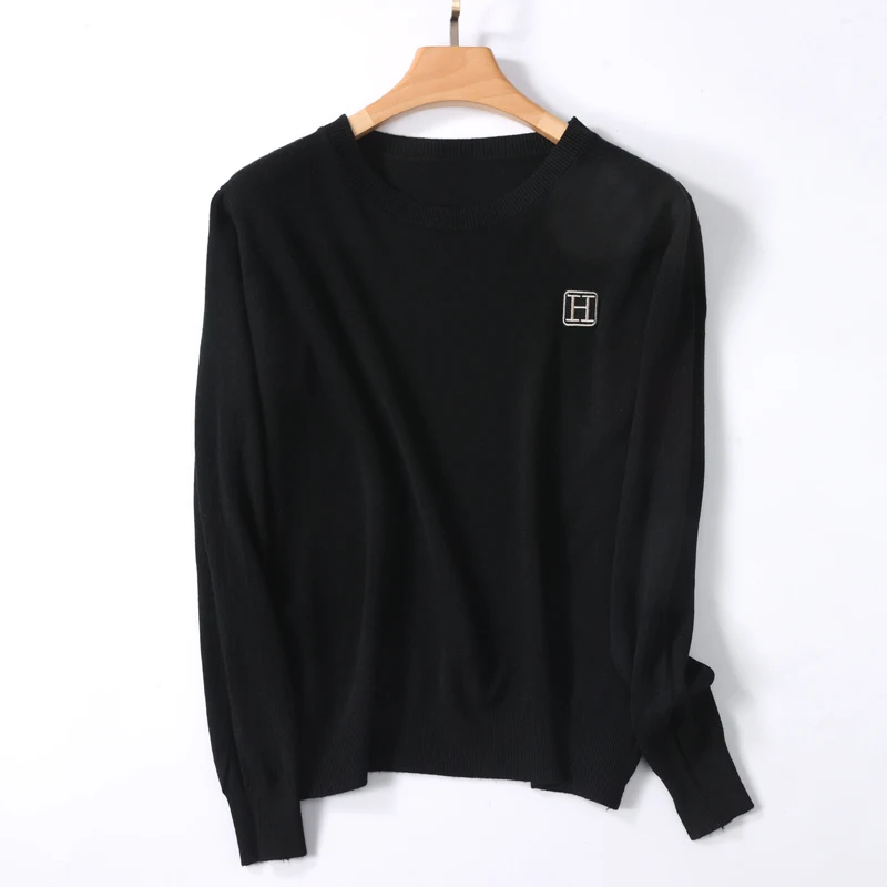 2025 autumn and winter cashmere sweater men's cashmere sweater men's sweater embroidered knitted O-neck warm sweater