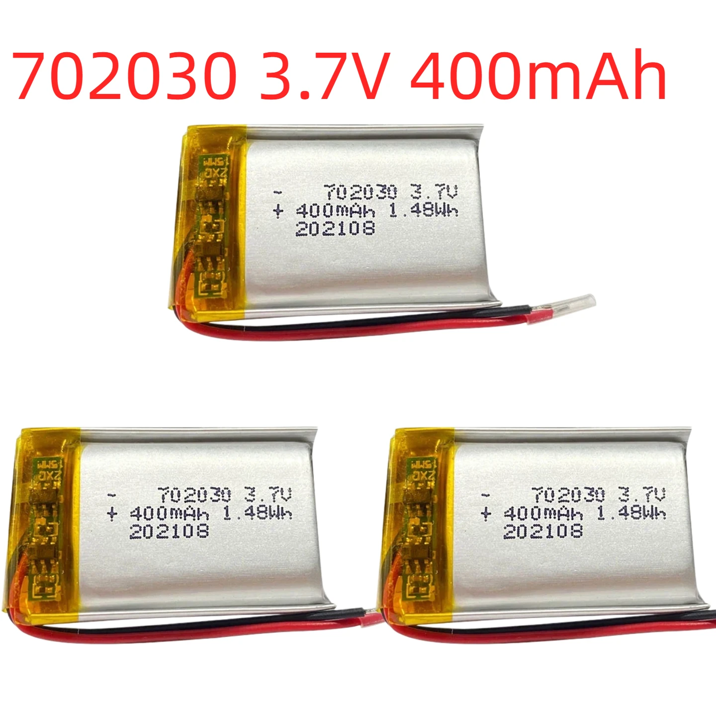 

3.7V 400mAh 702030 Li-Po Rechargeable Battery for Drone Quadcopter RC Toy Remote Control DIY Lithium Polymer Cell