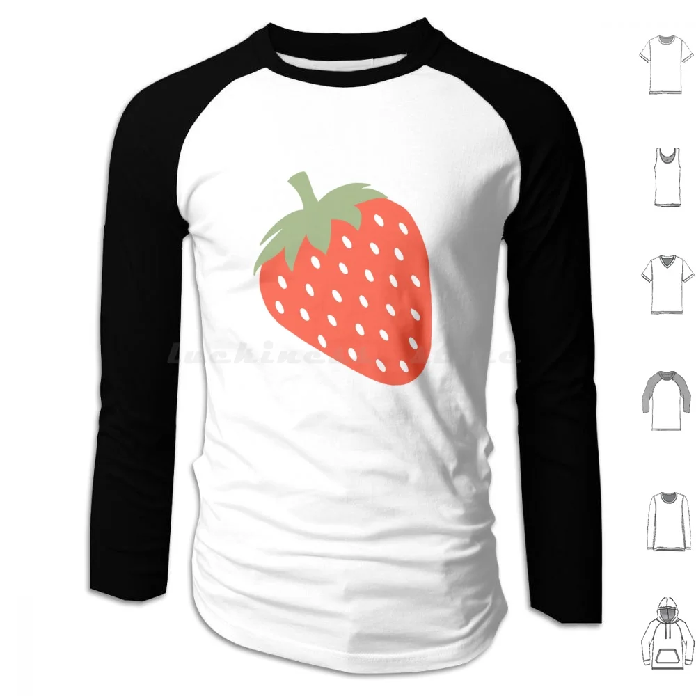 Strawberries Hoodies Long Sleeve Strawberry Strawberries Pattern Pink Flowers Strawberry Pattern Pastel Aesthetic