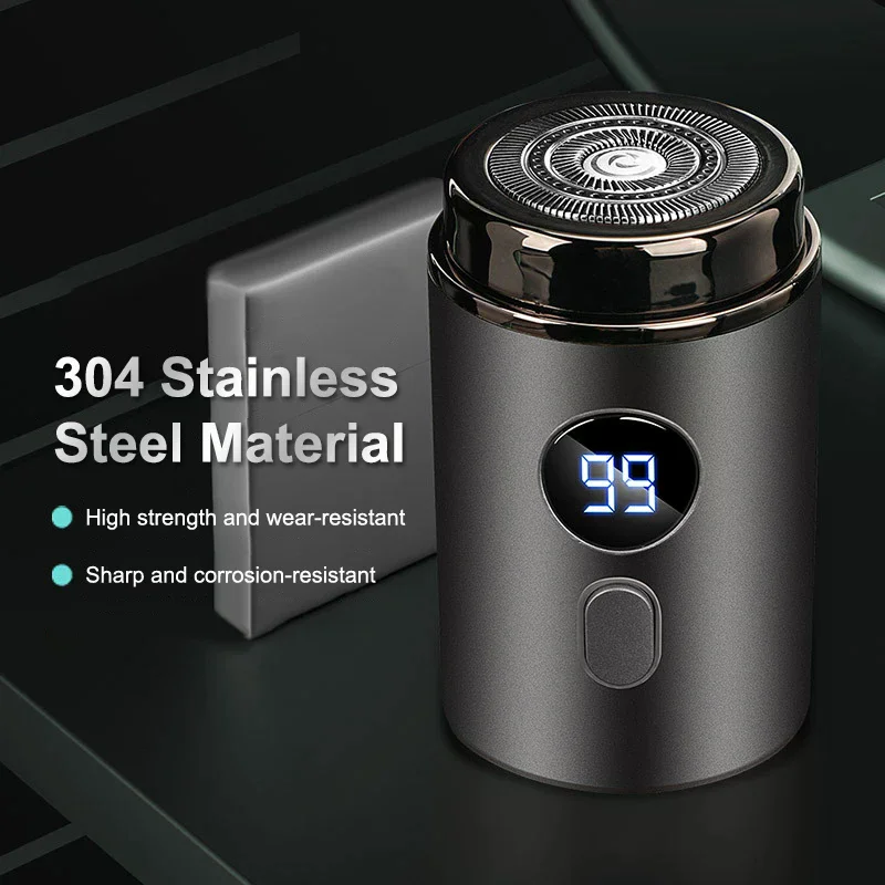 IPX-7 Waterproof Mini Electric Shaver, Upgraded 2025, Men's Portable Travel Razor, USB Charging