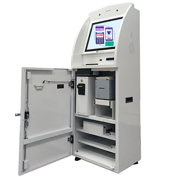 Com furto magnético 21,5 polegadas QRcode Bill Recup Cash Acceptor Quiosque de pagamento de estacionamento para utilidade