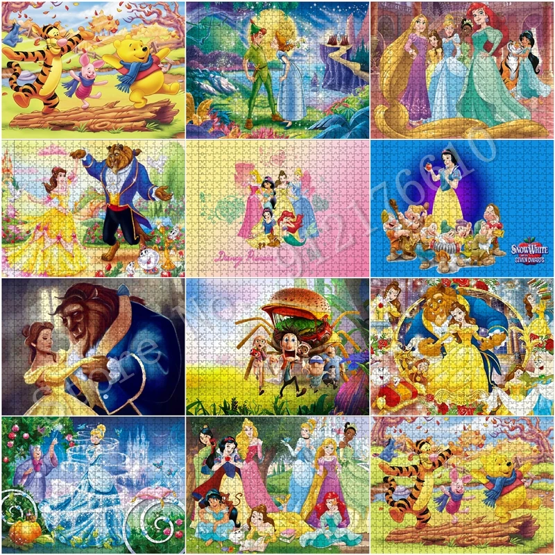 1000 stück Schönheit und Das Biest Disney Papier Puzzles Kreative Kindergarten 3D Cartoon Kinder Pädagogisches Diy Kunst Spiel Spielzeug geschenke