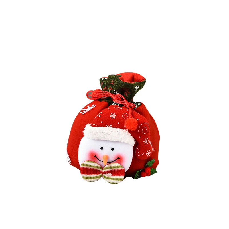 1pc Christmas Gift Bag Santa Snowman Apple Storage Bag Christmas Eve Candy Gift Package Bag Xmas Santa Claus Random blind box di