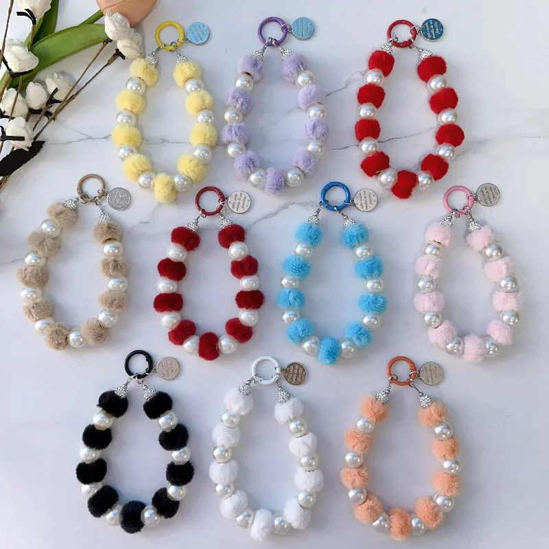 

Новый осенне-зимний ремешок для телефона с помпоном, короткий брелок для сумки