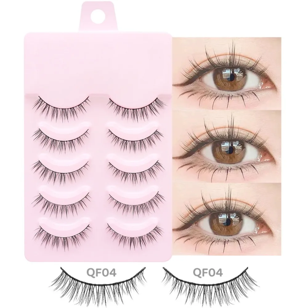 Popular 5 Pairs Manga Lashes Anime Cosplay Multiple Styles Segmented False Eyelashes Handmade DIY Fake Lashes Wome
